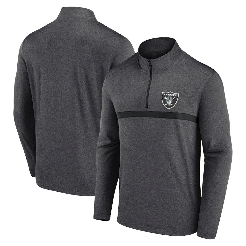 Las Vegas Raiders Head-to-Head Quarter-Zip Pullover Charcoal