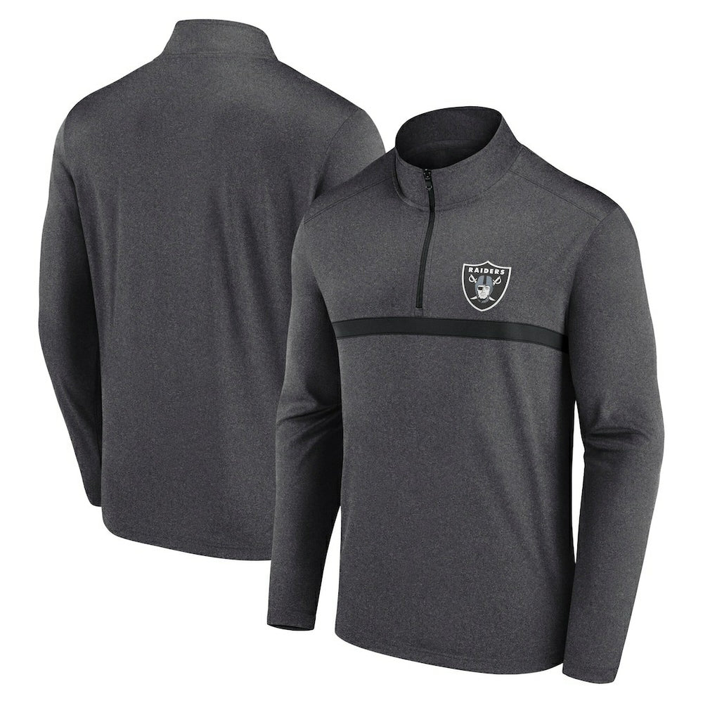 Las Vegas Raiders Head-to-Head Quarter-Zip Pullover Charcoal