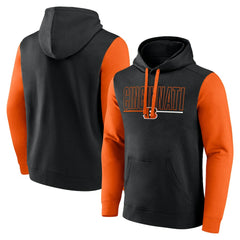Cincinnati Bengals Outline Pullover Hoodie Black/Orange
