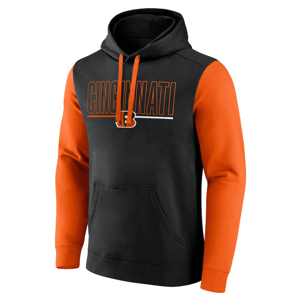 Cincinnati Bengals Outline Pullover Hoodie Black/Orange