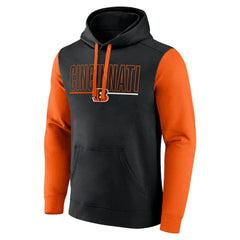 Cincinnati Bengals Outline Pullover Hoodie Black/Orange