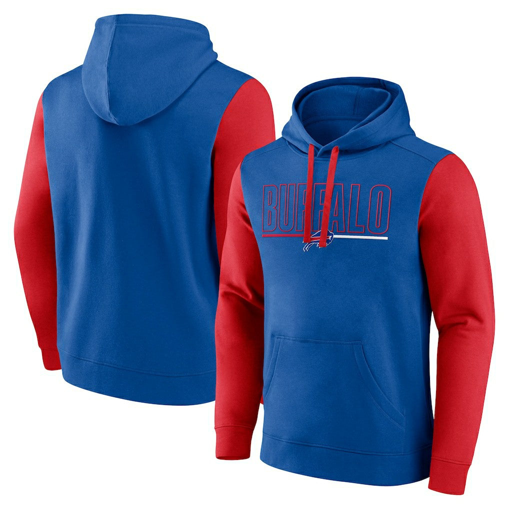 Buffalo Bills Outline Pullover Hoodie Royal/Red