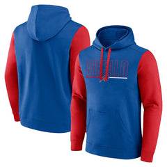 Buffalo Bills Outline Pullover Hoodie Royal/Red