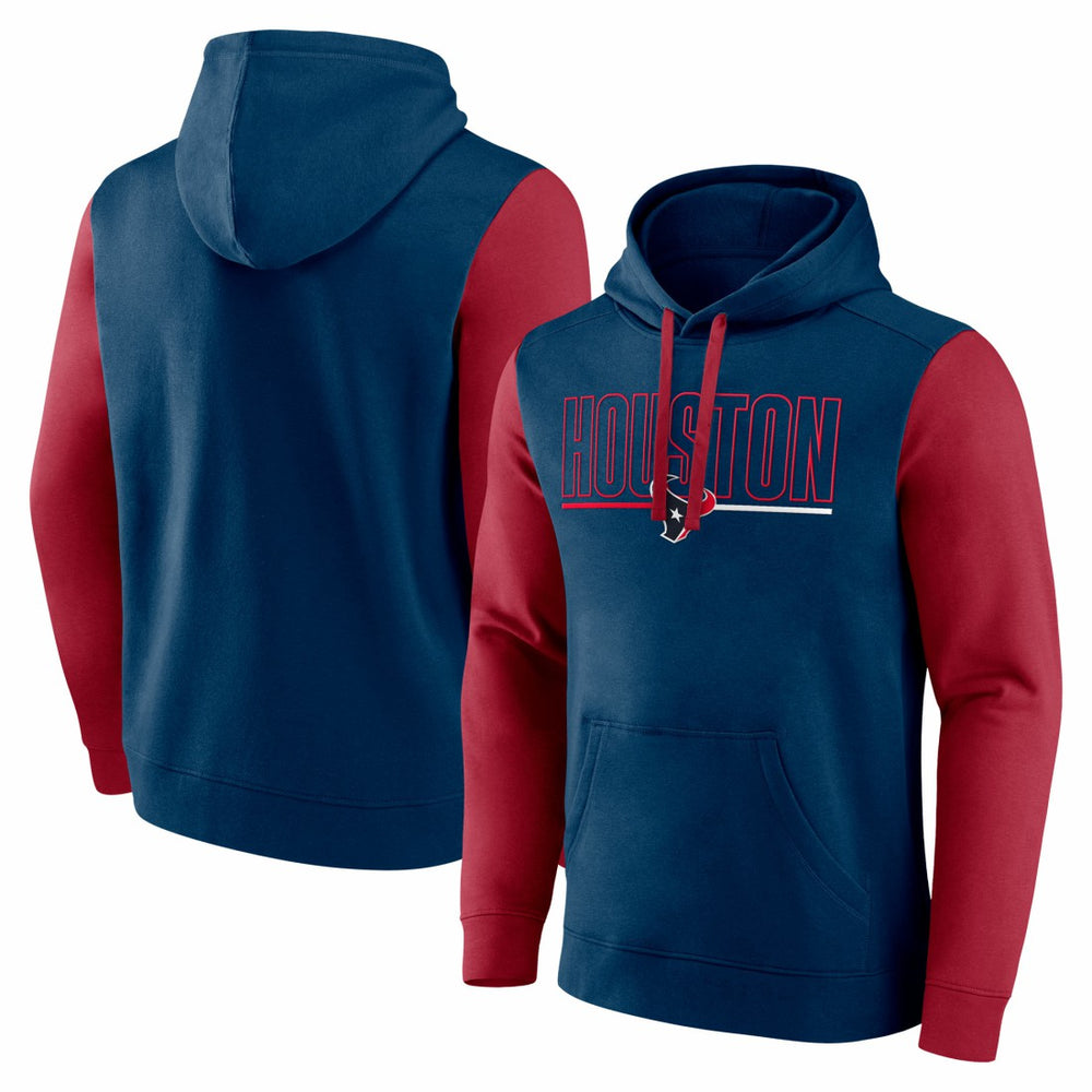 Houston Texans Outline Pullover Hoodie Navy/Red