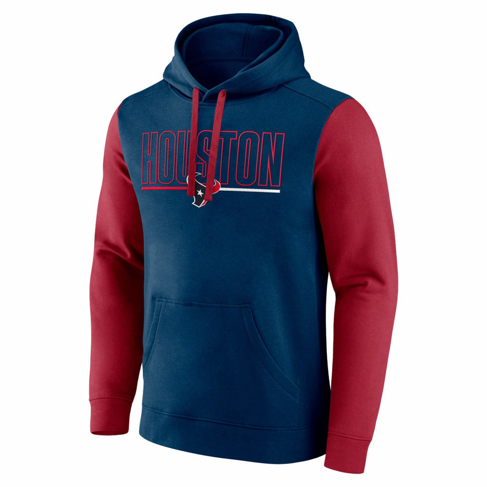 Houston Texans Outline Pullover Hoodie Navy/Red