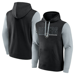 Las Vegas Raiders Outline Pullover Hoodie Black/Silver
