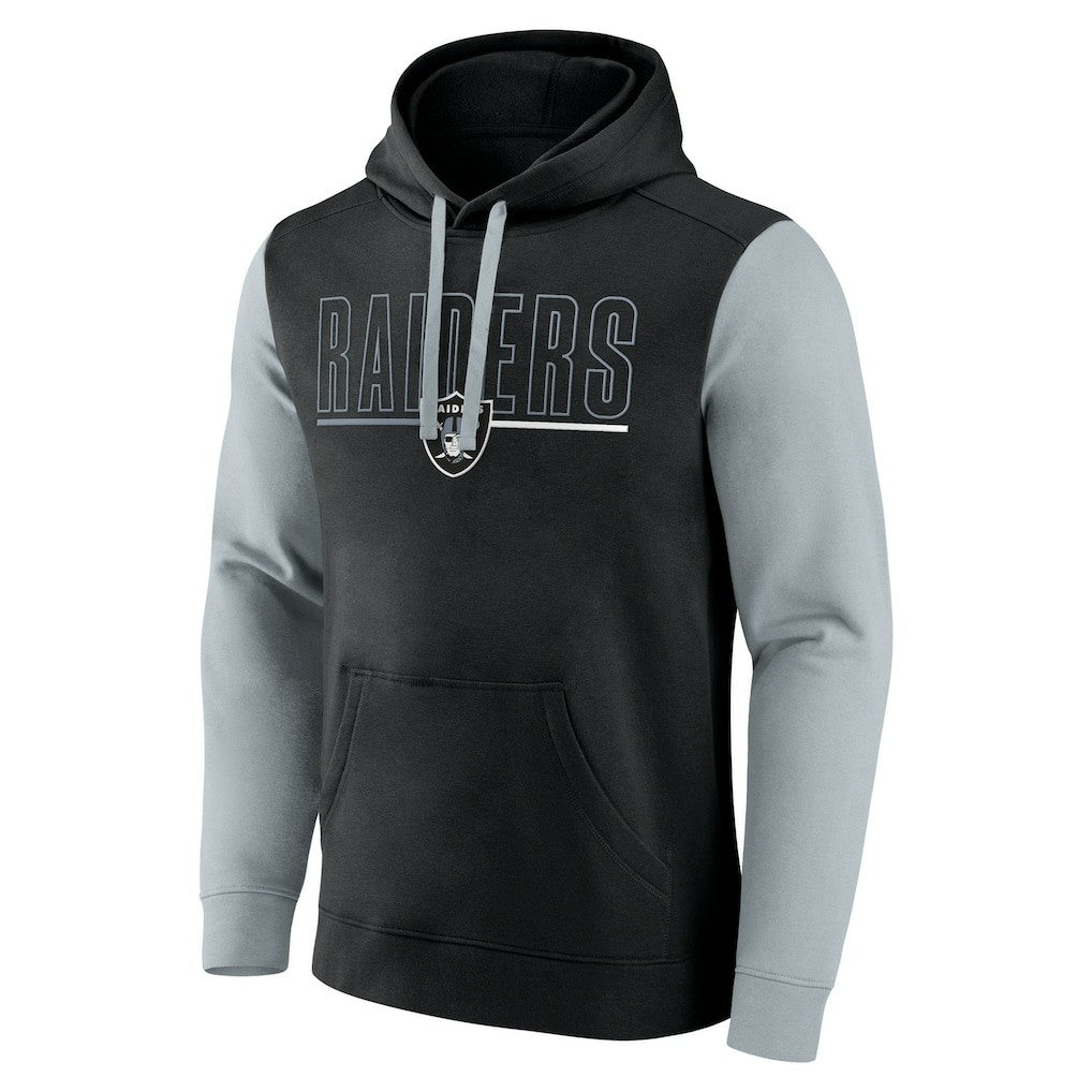 Las Vegas Raiders Outline Pullover Hoodie Black/Silver