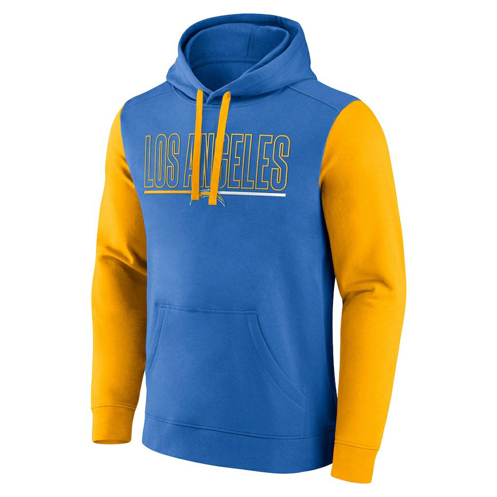 Los Angeles Chargers Outline Pullover Hoodie Powder Blue/Gold
