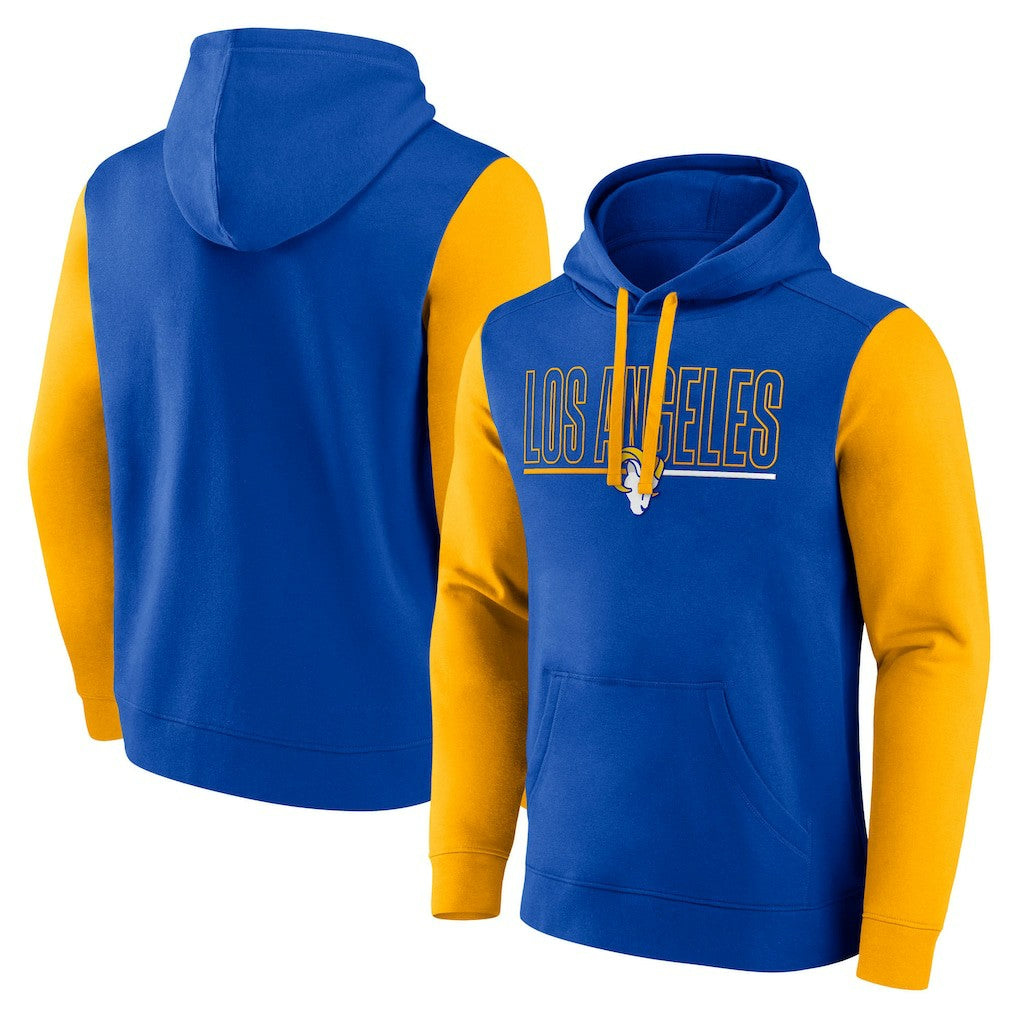 Los Angeles Rams Outline Pullover Hoodie Royal/Gold