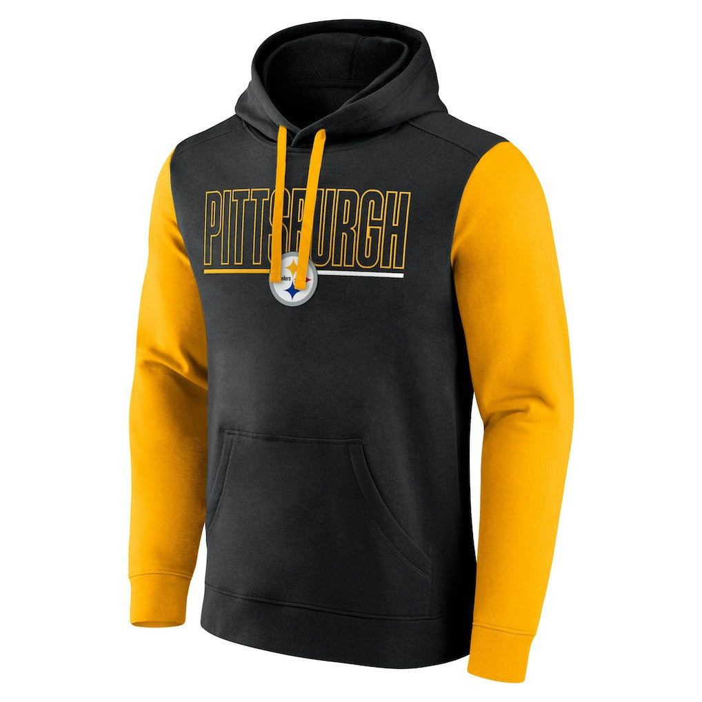 Pittsburgh Steelers Outline Pullover Hoodie Black/Gold