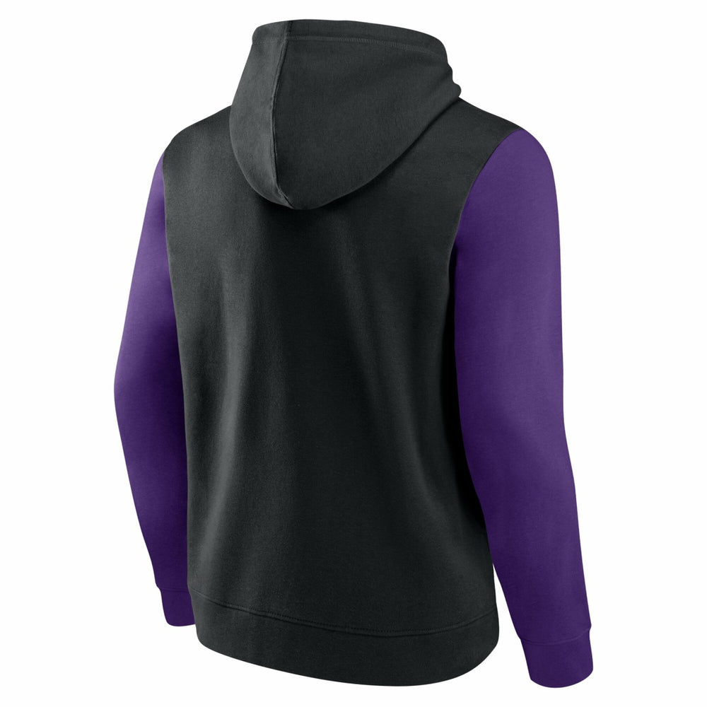 Sacramento Kings Logo Athletic Outline Colorblock Pullover Hoodie Black