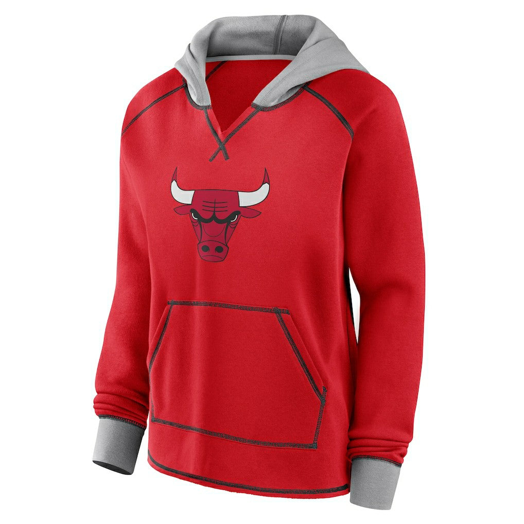 Chicago Bulls Logo Athletic Women's Boom Pullover Hoodie Red