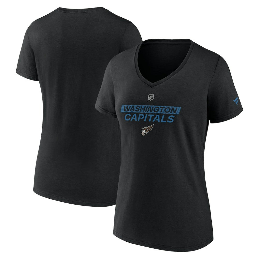 NHL Washington Capitals Fanatics Women's Authentic Pro Alt Logo V-Neck T-Shirt - Black