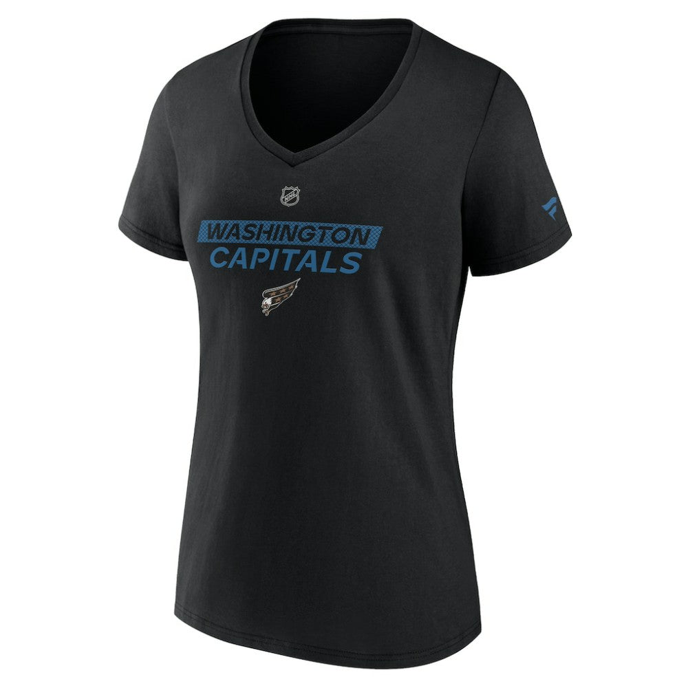 NHL Washington Capitals Fanatics Women's Authentic Pro Alt Logo V-Neck T-Shirt - Black