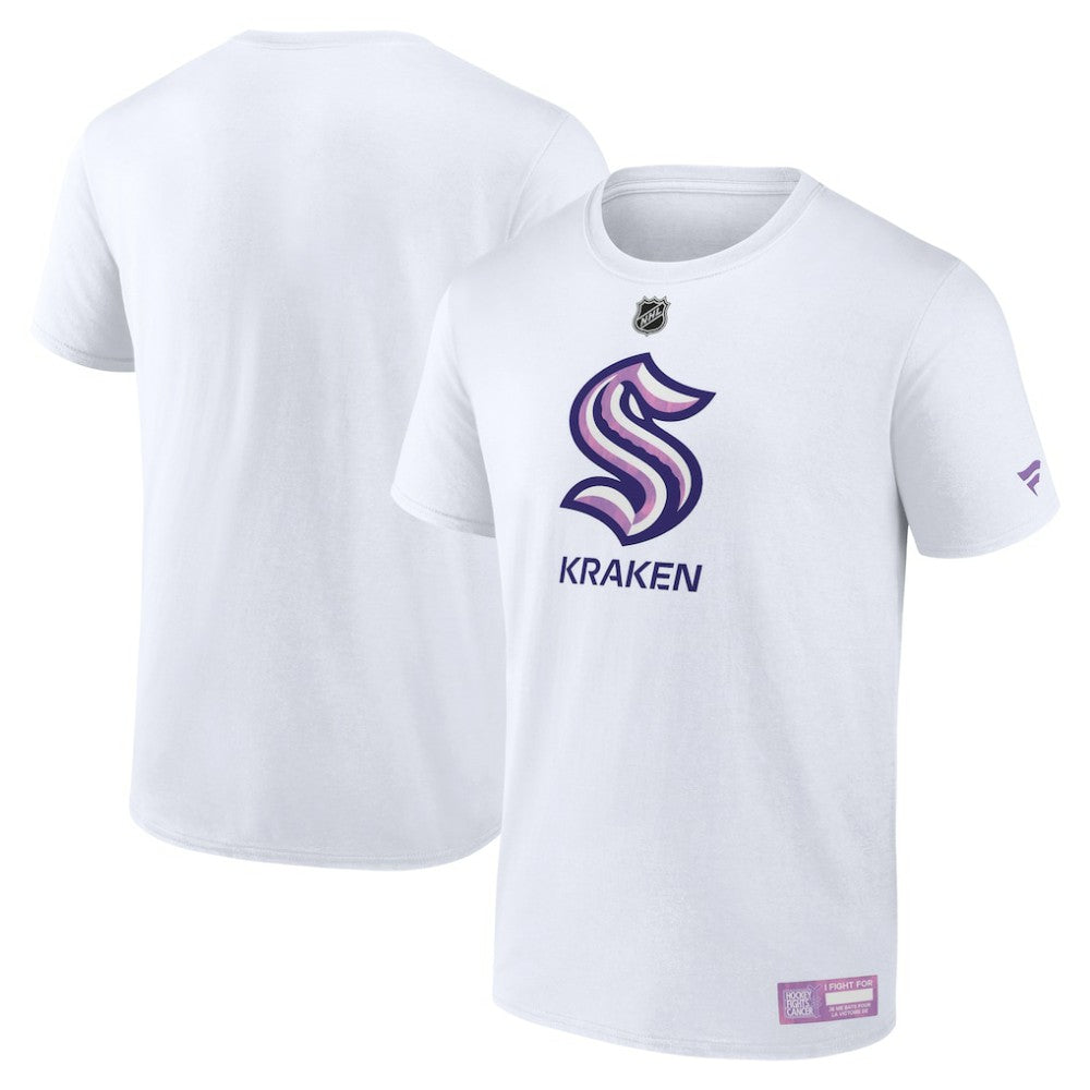 NHL Seattle Kraken Fanatics 2024 Hockey Fights Cancer T-Shirt - White