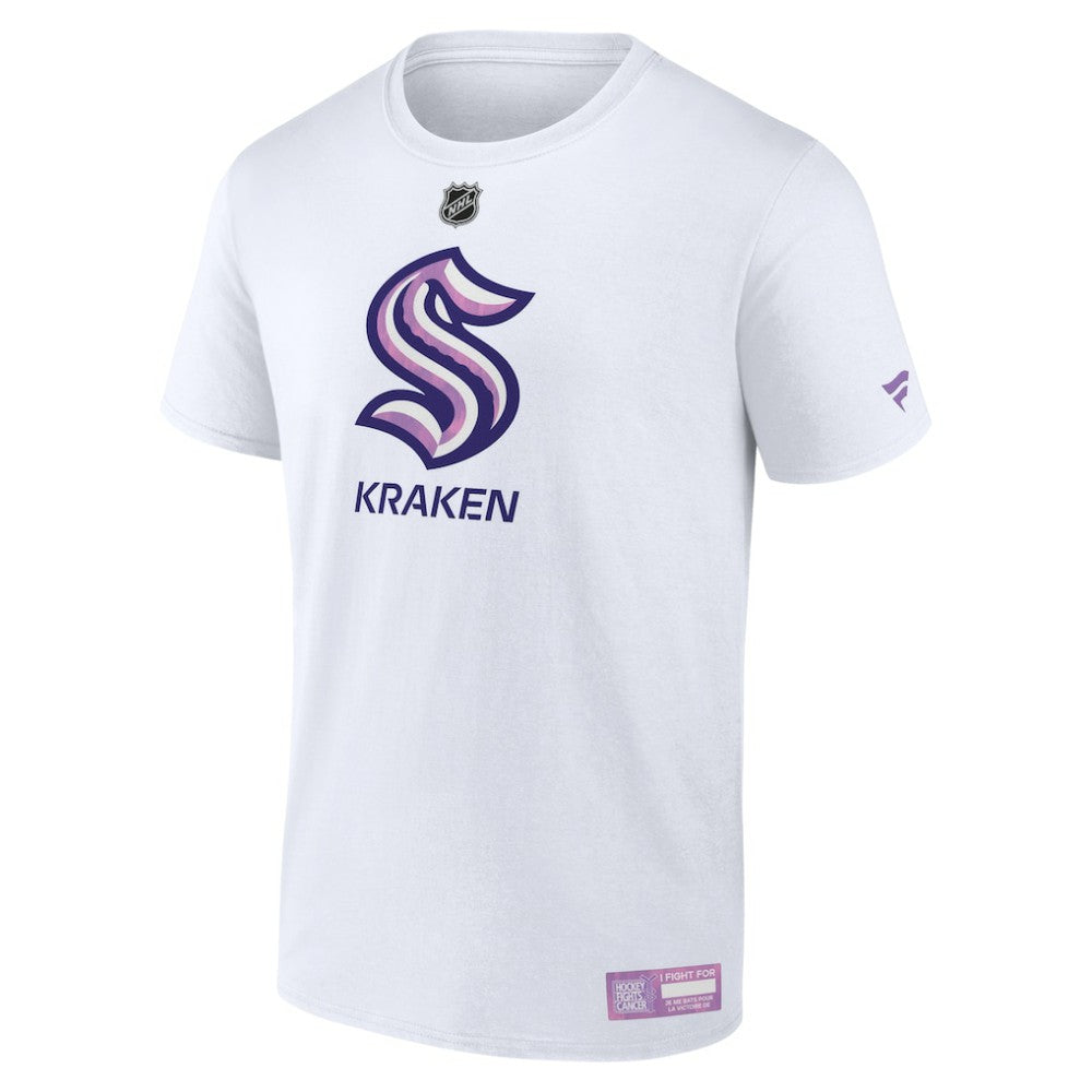 NHL Seattle Kraken Fanatics 2024 Hockey Fights Cancer T-Shirt - White