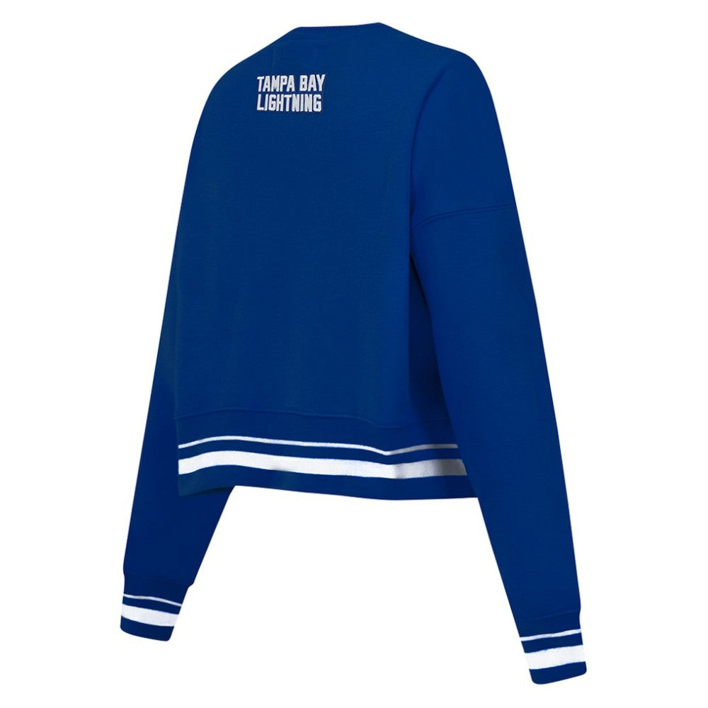 NHL Tampa Bay Lightning Pro Standard Women's Area Code Cropped Pullover Sweatshirt - Blue