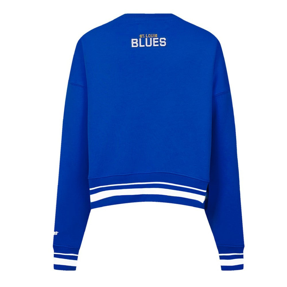 NHL St. Louis Blues Pro Standard Women's Area Code Cropped Pullover Sweatshirt - Blue