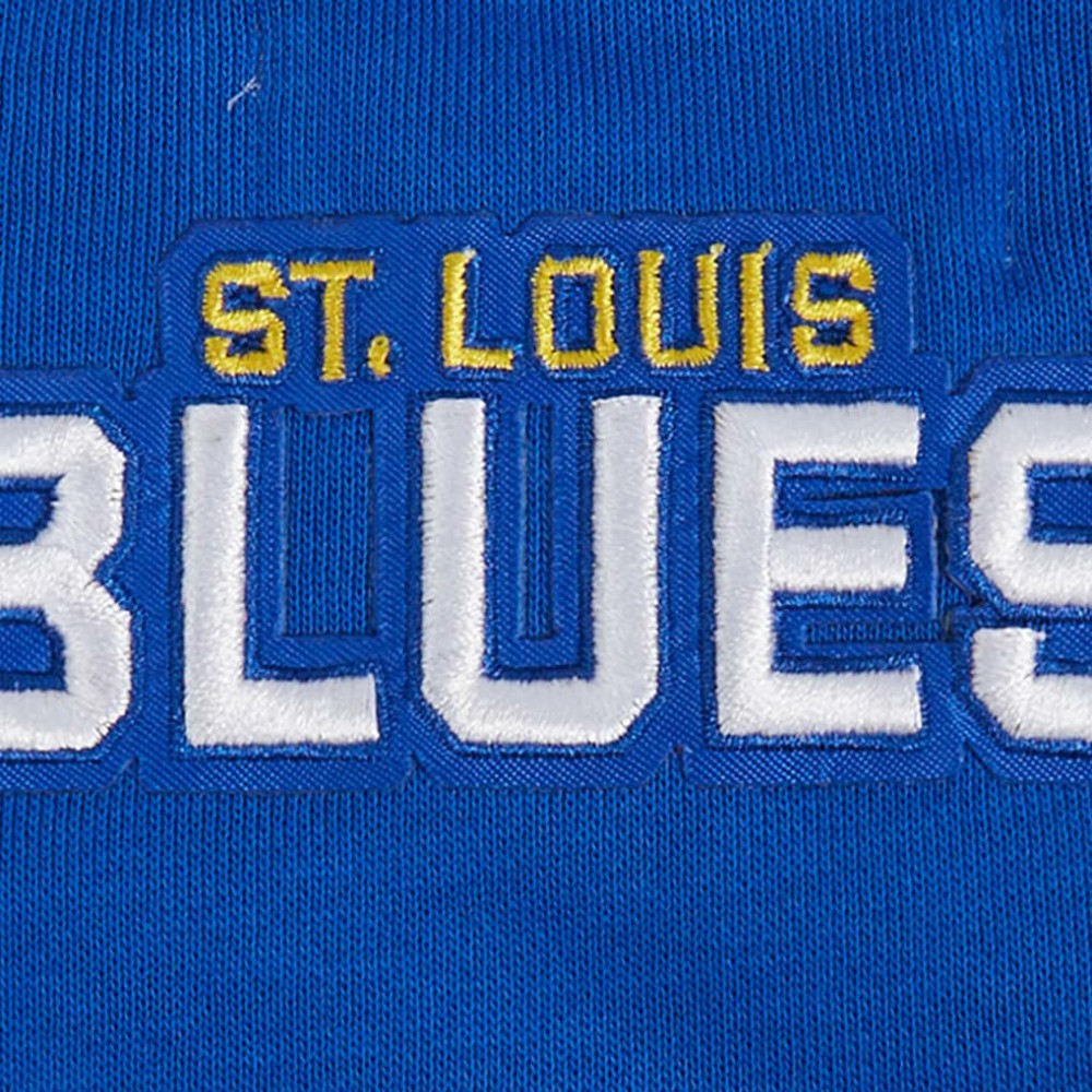 NHL St. Louis Blues Pro Standard Women's Area Code Cropped Pullover Sweatshirt - Blue