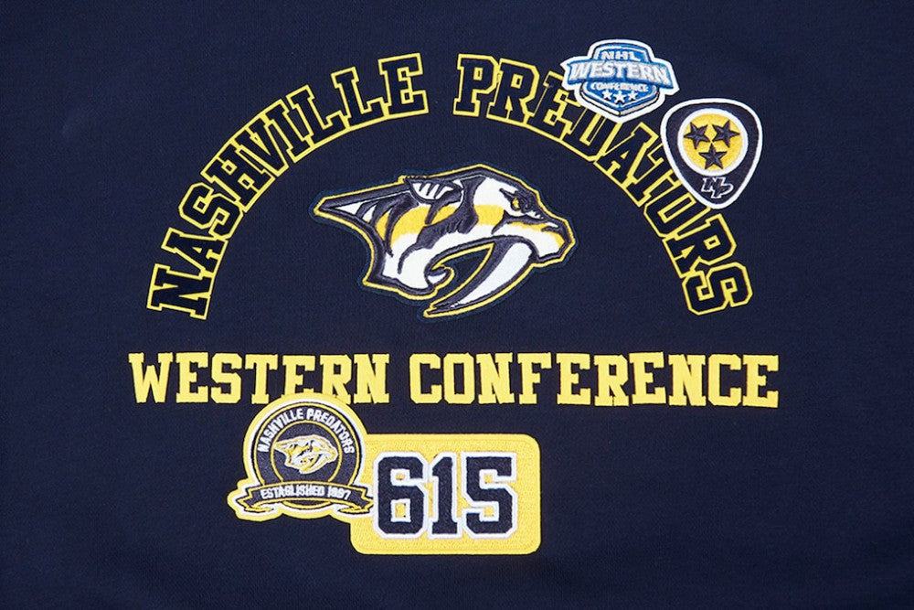 NHL Nashville Predators Pro Standard Women's Area Code Cropped Pullover Sweatshirt - Navy
