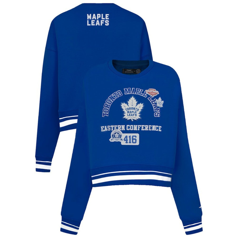 NHL Toronto Maple Leafs Pro Standard Women's Area Code Cropped Pullover Sweatshirt - Blue