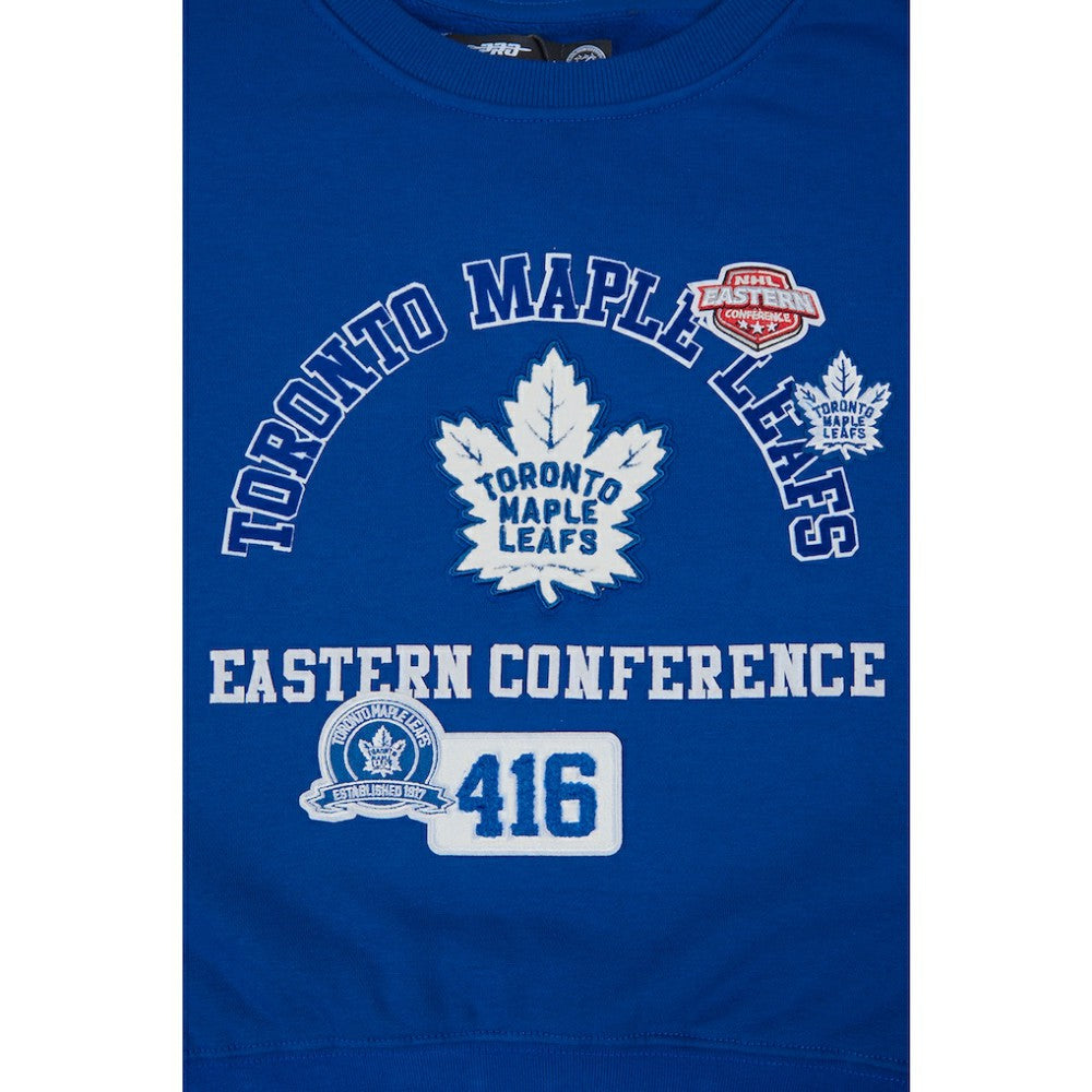 NHL Toronto Maple Leafs Pro Standard Women's Area Code Cropped Pullover Sweatshirt - Blue