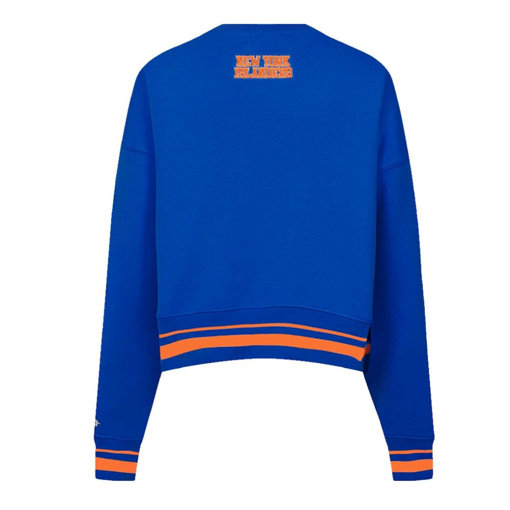 NHL New York Islanders Pro Standard Women's Area Code Cropped Pullover Sweatshirt - Royal