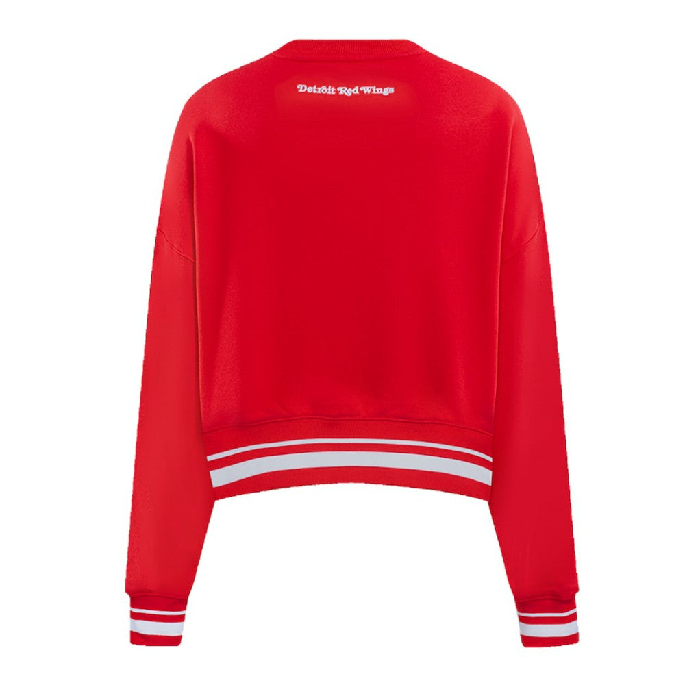 NHL Detroit Red Wings Pro Standard Women's Area Code Cropped Pullover Sweatshirt - Red