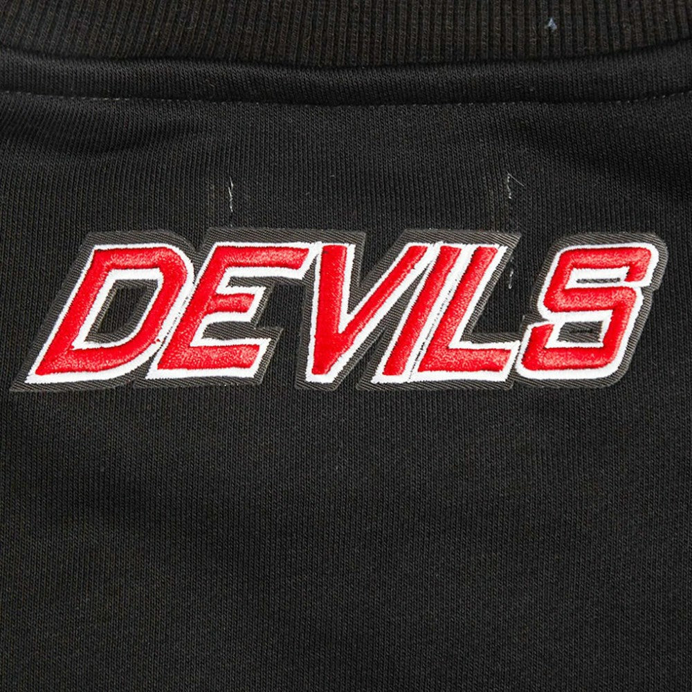 NHL New Jersey Devils Pro Standard Women's Area Code Cropped Pullover Sweatshirt - Black