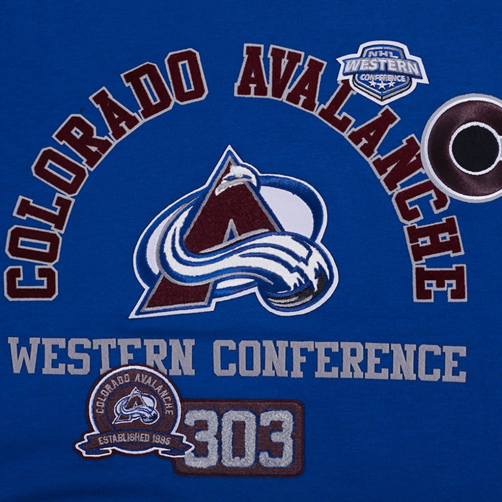 NHL Colorado Avalanche Pro Standard Women's Area Code Cropped Pullover Sweatshirt - Blue