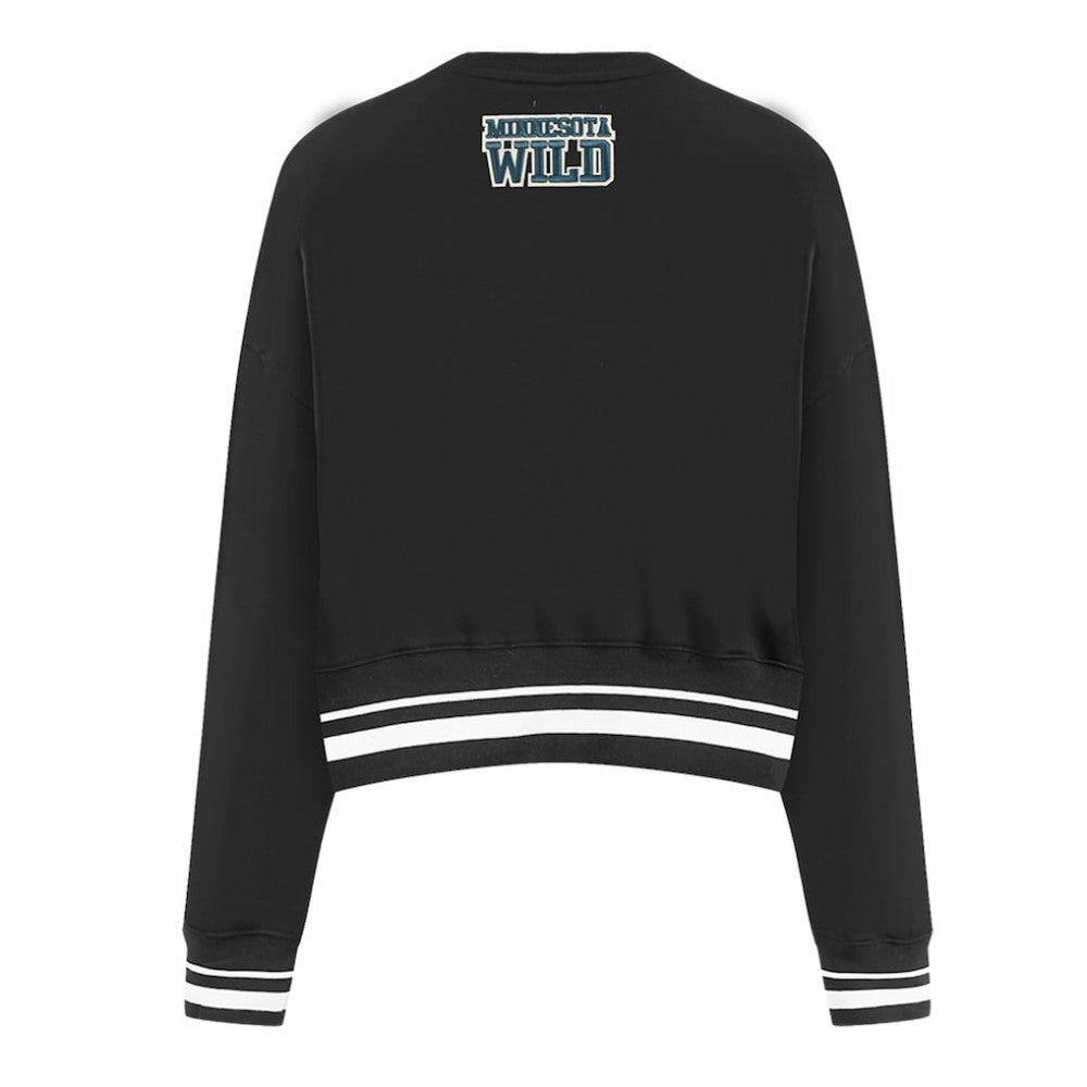 NHL Minnesota Wild Pro Standard Women's Area Code Cropped Pullover Sweatshirt - Black