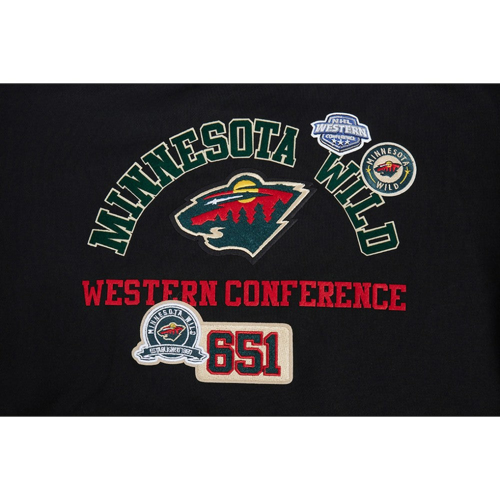 NHL Minnesota Wild Pro Standard Women's Area Code Cropped Pullover Sweatshirt - Black