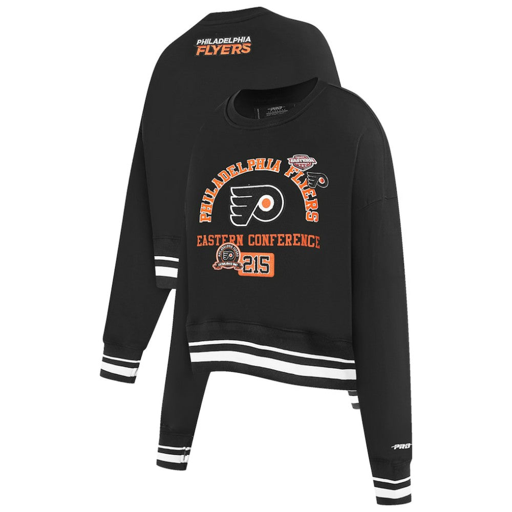NHL Philadelphia Flyers Pro Standard Women's Area Code Cropped Pullover Sweatshirt - Black