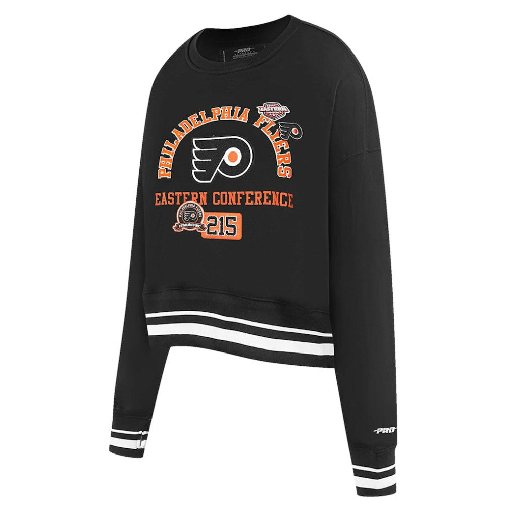 NHL Philadelphia Flyers Pro Standard Women's Area Code Cropped Pullover Sweatshirt - Black