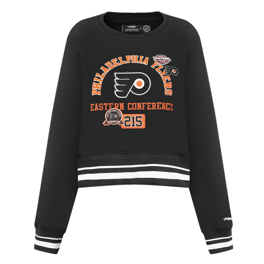 NHL Philadelphia Flyers Pro Standard Women's Area Code Cropped Pullover Sweatshirt - Black