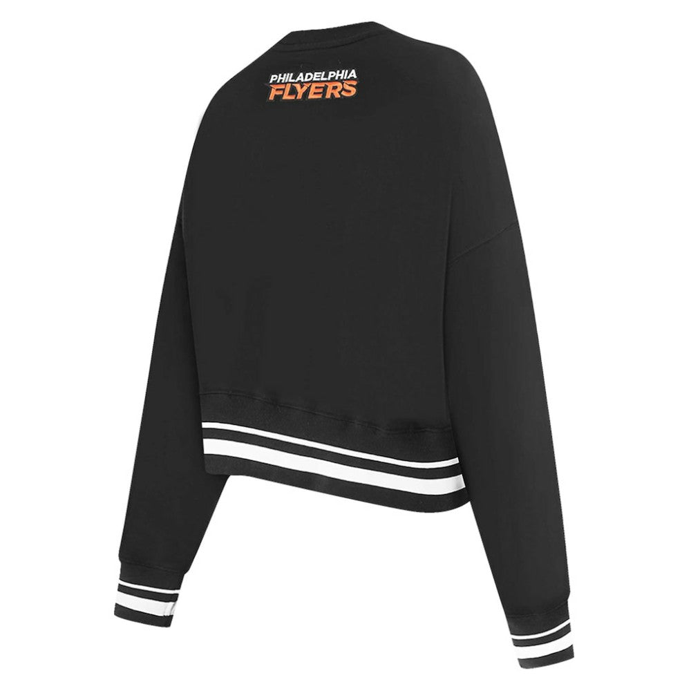 NHL Philadelphia Flyers Pro Standard Women's Area Code Cropped Pullover Sweatshirt - Black