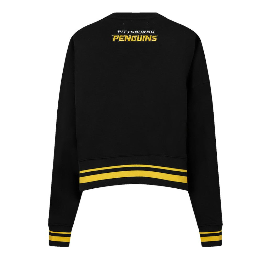 NHL Pittsburgh Penguins Pro Standard Women's Area Code Cropped Pullover Sweatshirt - Black