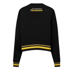 NHL Pittsburgh Penguins Pro Standard Women's Area Code Cropped Pullover Sweatshirt - Black