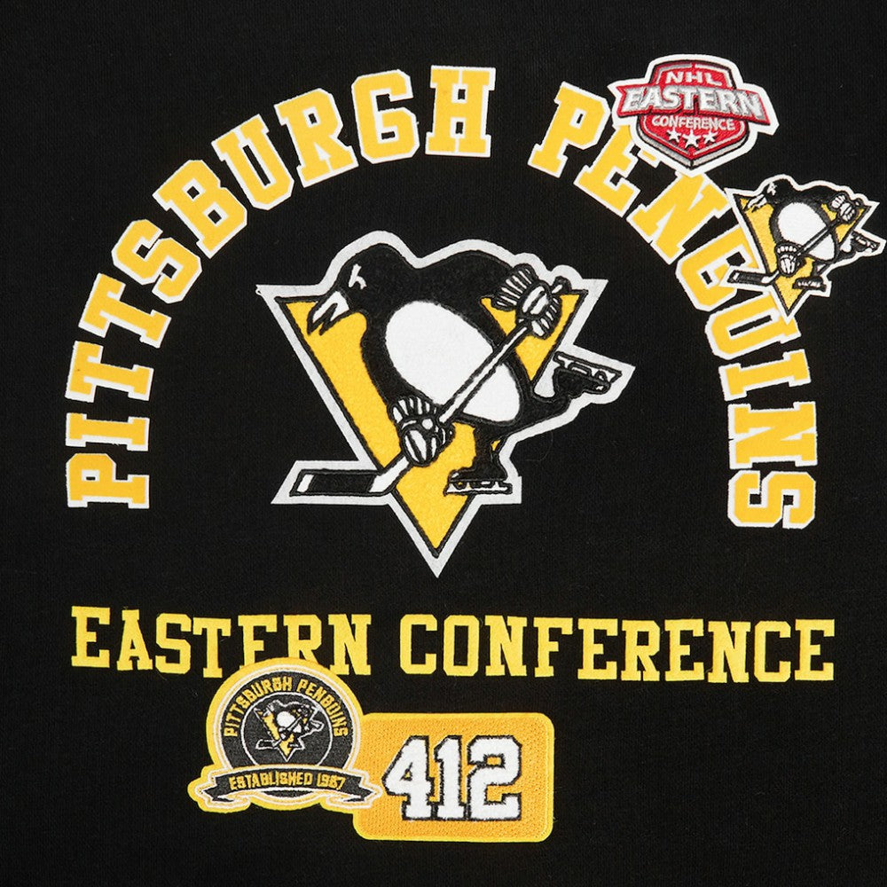 NHL Pittsburgh Penguins Pro Standard Women's Area Code Cropped Pullover Sweatshirt - Black