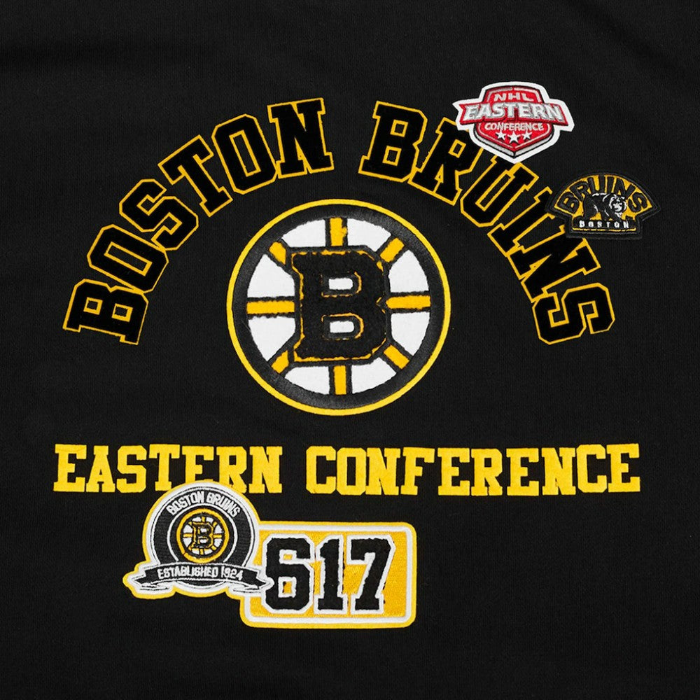 NHL Boston Bruins Pro Standard Women's Area Code Cropped Pullover Sweatshirt - Black