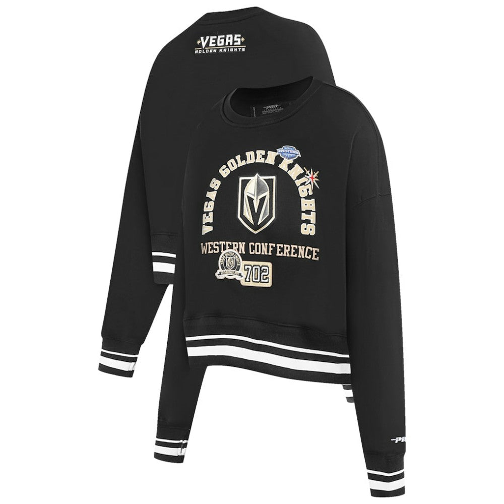 NHL Vegas Golden Knights Pro Standard Women's Area Code Cropped Pullover Sweatshirt - Black