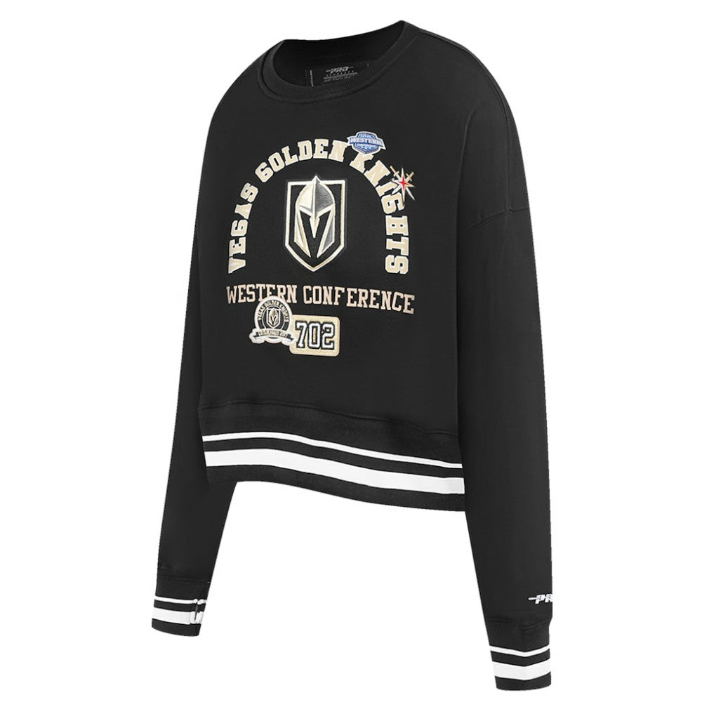 NHL Vegas Golden Knights Pro Standard Women's Area Code Cropped Pullover Sweatshirt - Black