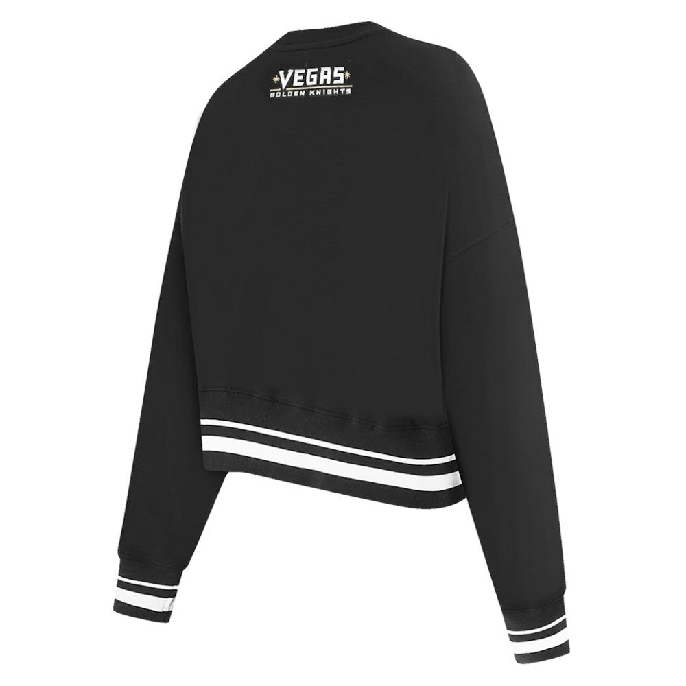 NHL Vegas Golden Knights Pro Standard Women's Area Code Cropped Pullover Sweatshirt - Black