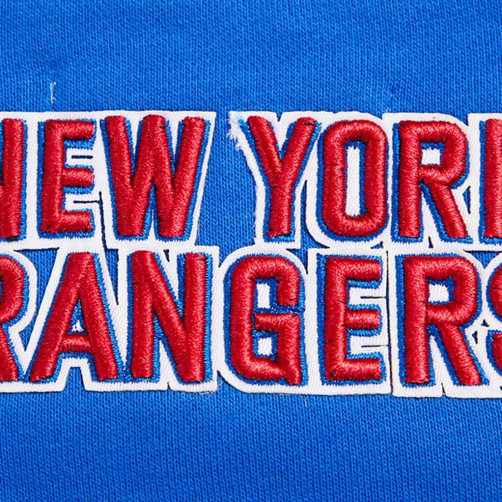 NHL New York Rangers Pro Standard Women's Area Code Cropped Pullover Sweatshirt - Blue