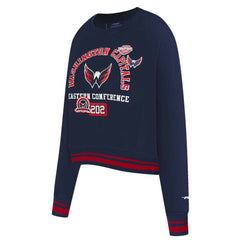 NHL Washington Capitals Pro Standard Women's Area Code Cropped Pullover Sweatshirt - Navy
