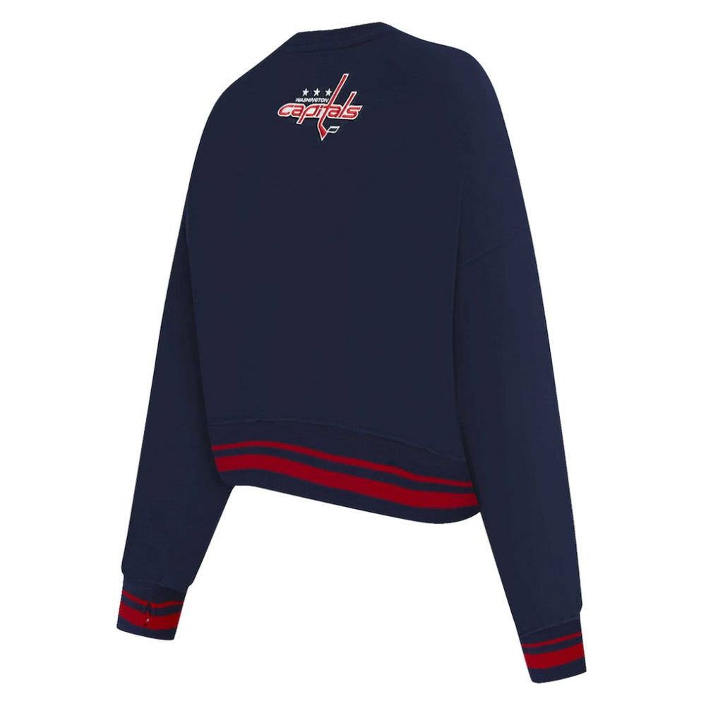 NHL Washington Capitals Pro Standard Women's Area Code Cropped Pullover Sweatshirt - Navy