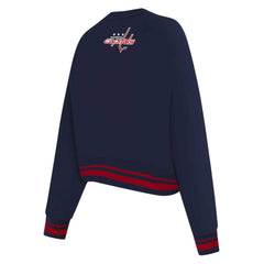 NHL Washington Capitals Pro Standard Women's Area Code Cropped Pullover Sweatshirt - Navy