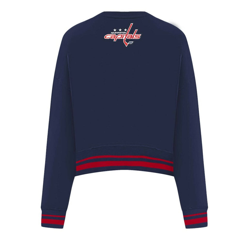 NHL Washington Capitals Pro Standard Women's Area Code Cropped Pullover Sweatshirt - Navy