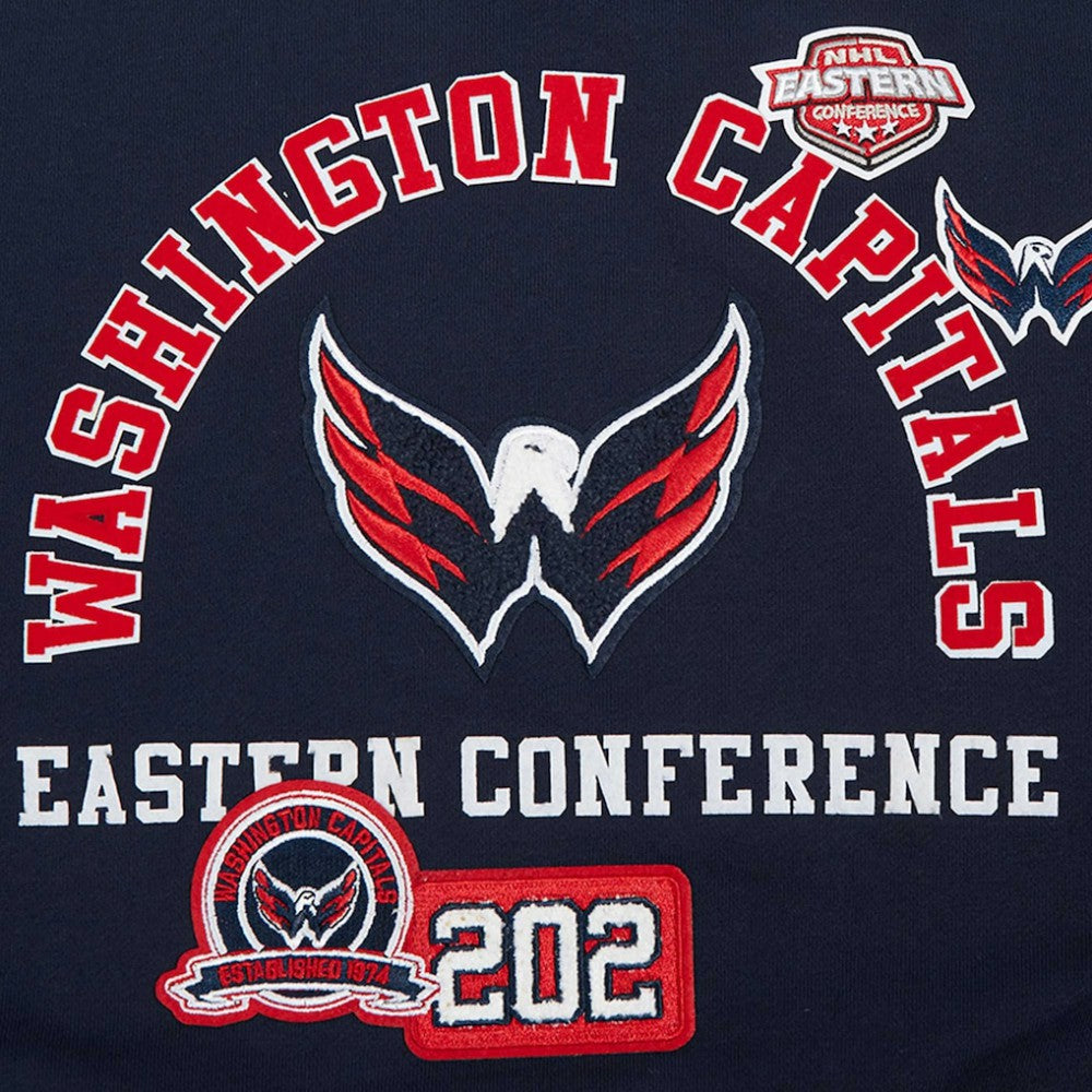NHL Washington Capitals Pro Standard Women's Area Code Cropped Pullover Sweatshirt - Navy