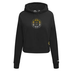 NHL Boston Bruins Pro Standard Women's Jewels Cropped Pullover Hoodie - Black